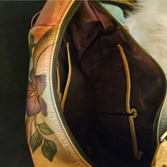 ANUSCHKA HAND PAINTED LEATHER SATCHEL/SHOULDER BAG - Picture 7 of 8